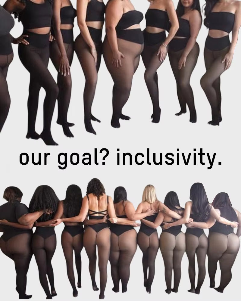 Viral One Seam Compression Band Straight Pin Rigid Winter Thick Tights Pantyhose Seam Shaping Fleece Leggings Fur Stockings