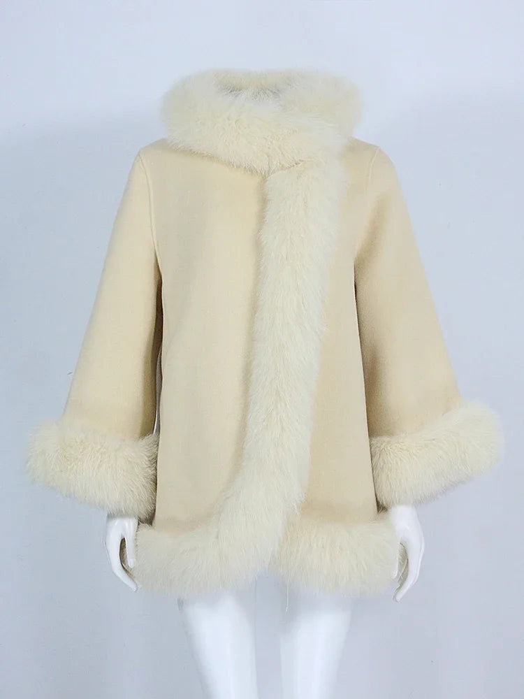 High Class OFTBUY Real Fur Coat Winter Jacket Women