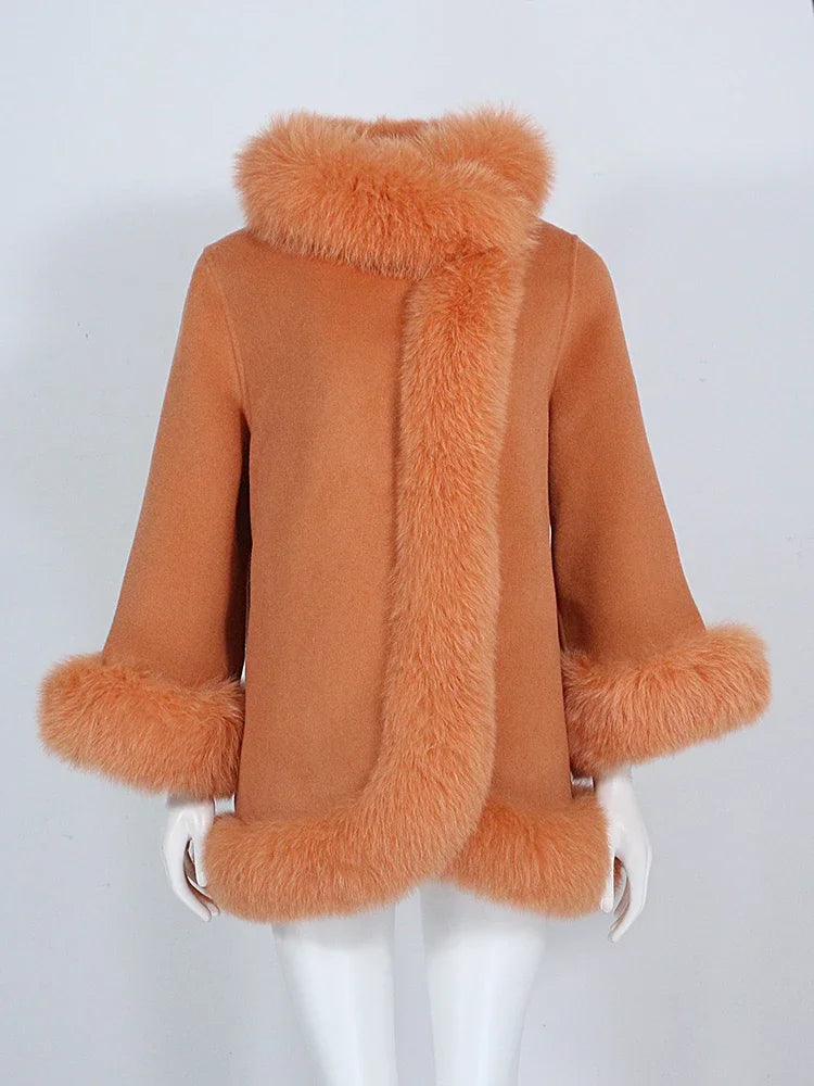 High Class OFTBUY Real Fur Coat Winter Jacket Women