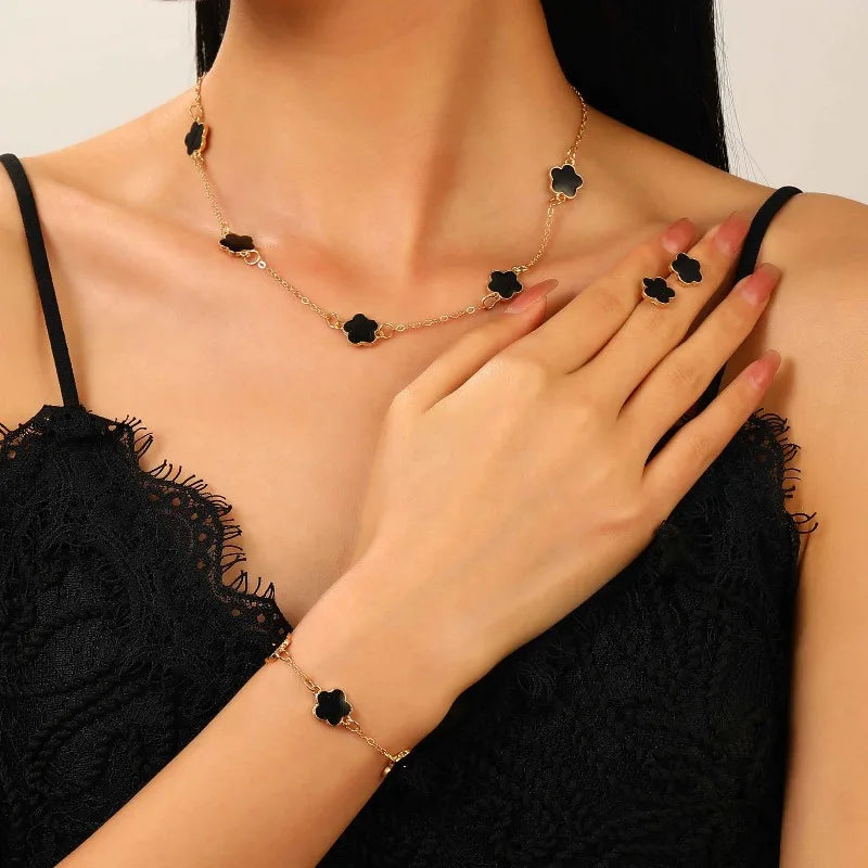 Lucky Five Petal Flower Jewelry