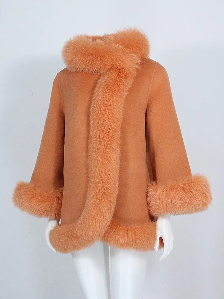 High Class OFTBUY Real Fur Coat Winter Jacket Women