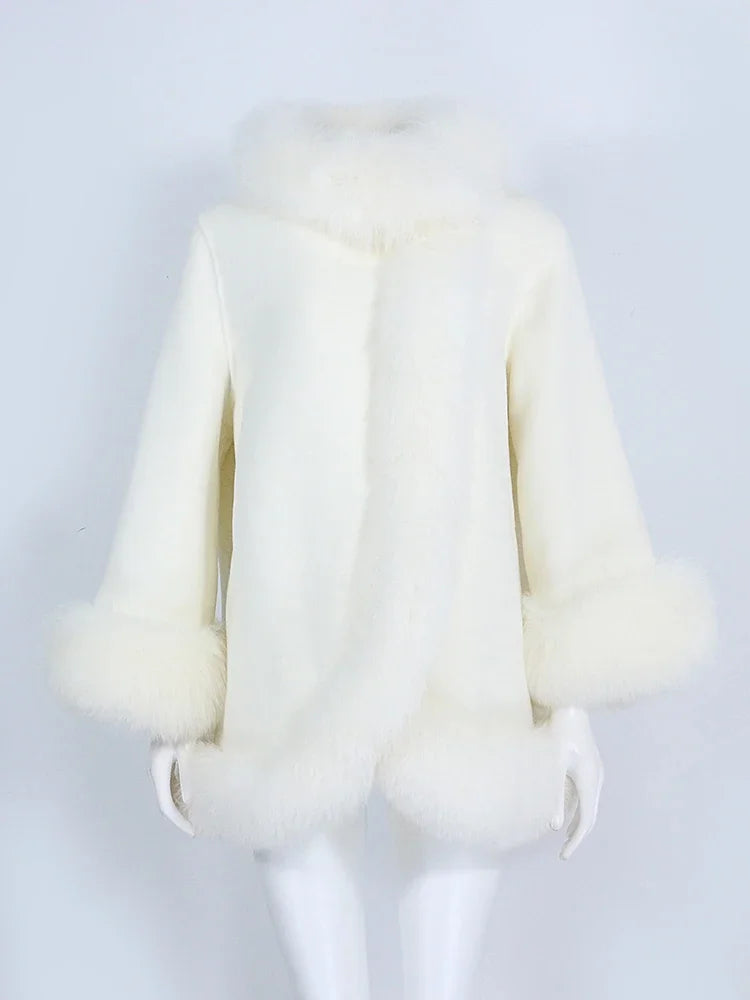 High Class OFTBUY Real Fur Coat Winter Jacket Women