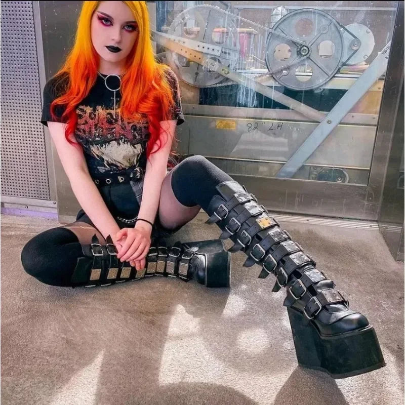 Women Boots Goths Girls