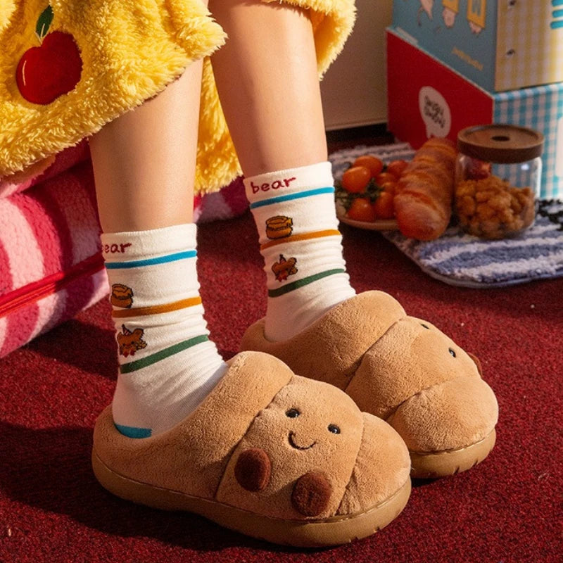 Cute Cartoon  For Women Men Winter House Shoes