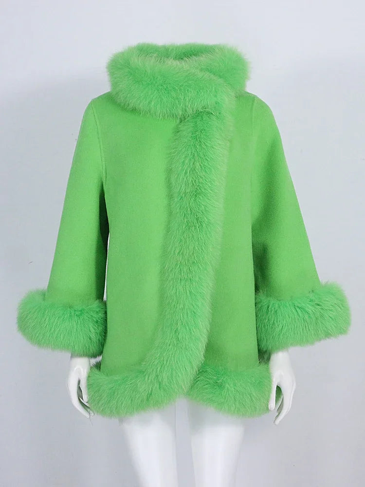 High Class OFTBUY Real Fur Coat Winter Jacket Women