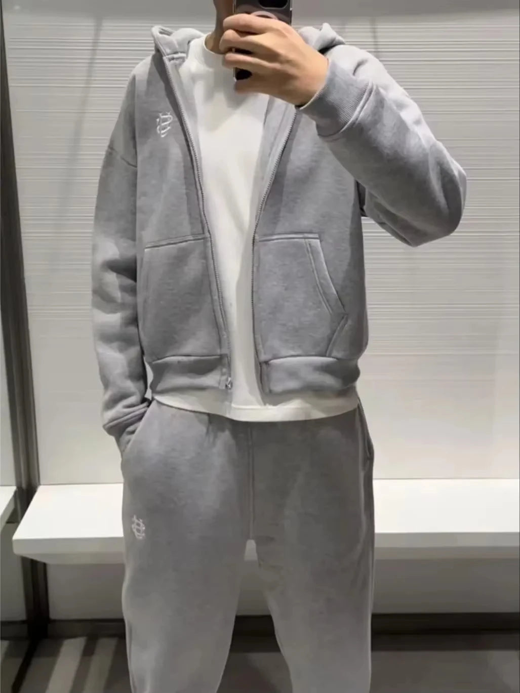 Men's Zip-Up Casual Jacket - BiggOrange Cotton Blend Sweatshirt for All Seasons