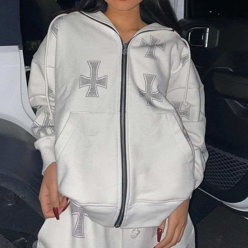 Diamond Zip Hoodie