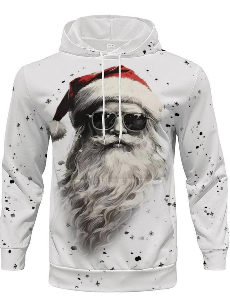 Men Women Santa Claus Print Set, 3D Casual Hoodie & Long Pants, Long Sleeve Fit Sportswear, Fall Winter Fashion Clothes, Christmas Apparel Men & Women Santa Claus Printed Set, 3Dcasual Hoodie and Pants, Long Sleeve Fittedsportswear, Fall Winter Fashion